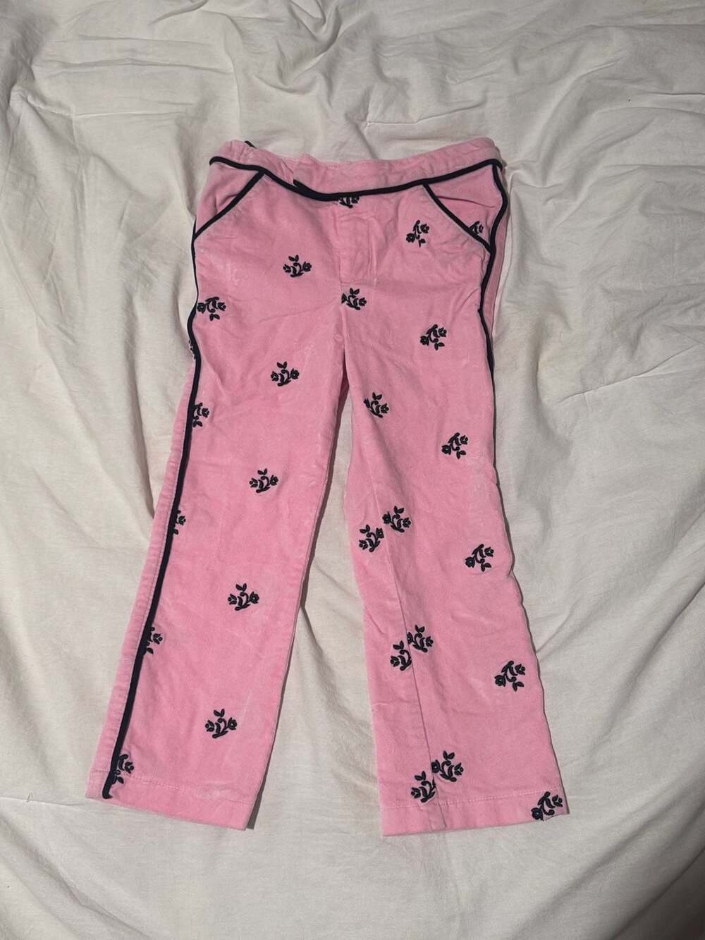k.c. parker Pants Size 5 Pink Floral Print Corduroy